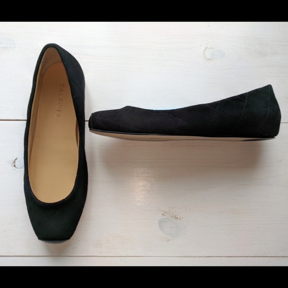 Talbots black suede ballet flats
